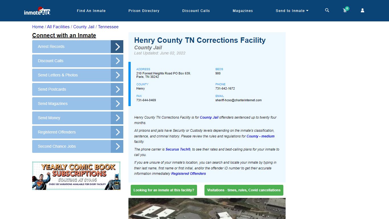 Henry County TN Corrections Facility - Inmate Locator - Paris, TN